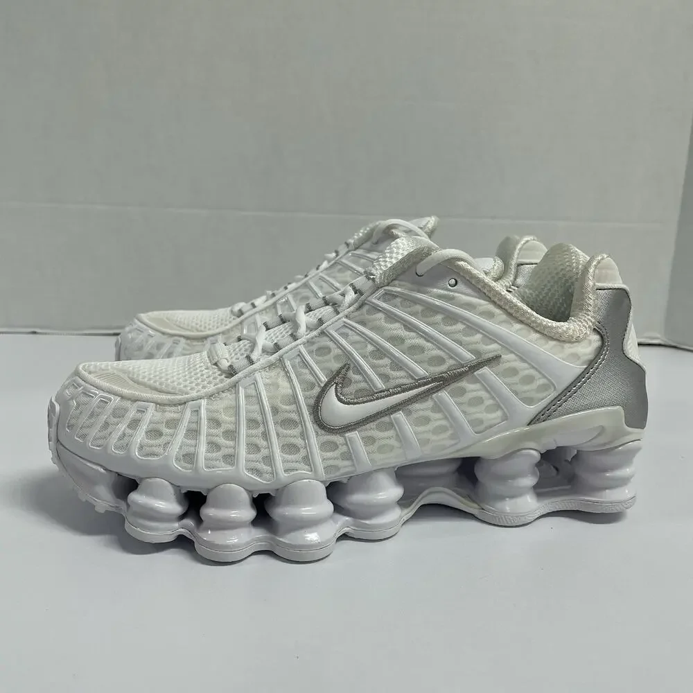 Nike Wmns Shox TL White Silver 2023 AR3566 100 Size 9.5 Women Vintage Yellowing